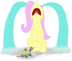 Size: 1150x981 | Tagged: safe, artist:runbowdash, fluttershy, pony, g4, griffon the brush off, crying, female, fluttercry, nose in the air, ocular gushers, prank, solo, uvula