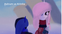 Size: 1936x1080 | Tagged: safe, artist:gentleshy, artist:ghostxb, oc, oc:astrum, oc:krinita, pony, ambient.prologue, ambient.white, duo, filly, not celestia, not luna, snow, snowfall, song, younger