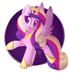 Size: 841x880 | Tagged: safe, artist:aniowo, princess cadance, g4, female, smiling, solo, spread wings