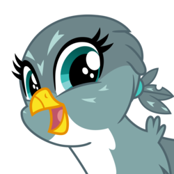 Size: 1000x1000 | Tagged: safe, artist:cheezedoodle96, derpibooru exclusive, gabby, griffon, g4, the fault in our cutie marks, .svg available, bust, cute, face of mercy, female, gabbybetes, happy, hi anon, looking at you, open mouth, portrait, simple background, smiling, solo, svg, transparent background, vector