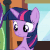 Size: 515x515 | Tagged: safe, screencap, starlight glimmer, twilight sparkle, alicorn, pony, g4, the times they are a changeling, animated, bouncing, female, gif, twilight sparkle (alicorn)
