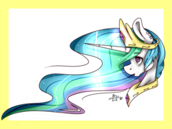 Size: 1024x768 | Tagged: safe, artist:missdids, princess celestia, g4, female, horn, horn jewelry, jewelry, solo