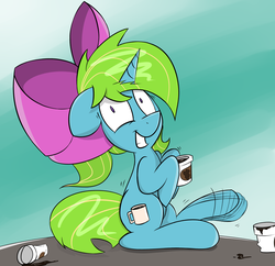 Size: 2609x2526 | Tagged: safe, artist:overlord-derpy, oc, oc only, coffee, coffee mug, colored, high res, simple background, solo