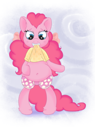 Size: 1549x2074 | Tagged: safe, artist:adequality, artist:petea-copine, pinkie pie, g4, belly button, clothes, fat, female, pudgy pie, solo, touch, underwear
