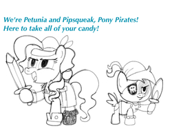 Size: 1584x1224 | Tagged: safe, artist:pepsi twist, petunia paleo, pipsqueak, g4, the fault in our cutie marks, clothes, costume, pirate