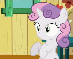 Size: 590x480 | Tagged: safe, screencap, sweetie belle, pony, unicorn, g4, the fault in our cutie marks, animated, confused, derp, faic, female, filly, gif, reaction image, solo