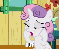 Size: 578x480 | Tagged: safe, screencap, sweetie belle, pony, unicorn, g4, the fault in our cutie marks, animated, caption, confused, cute, derp, diasweetes, faic, female, flower, gif, image macro, reaction image, solo, text, vase