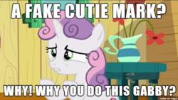 Size: 610x343 | Tagged: safe, edit, edited screencap, screencap, sweetie belle, pony, g4, the fault in our cutie marks, meme