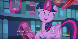 Size: 1920x975 | Tagged: safe, screencap, twilight sparkle, alicorn, pony, g4, the fault in our cutie marks, meme, twilight sparkle (alicorn), youtube caption