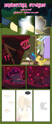 Size: 1919x4551 | Tagged: safe, artist:estories, discord, oc, oc:alice goldenfeather, oc:penumbra, alicorn, draconequus, pegasus, pony, comic:find yourself, g4, astral projection, comic, crystal, crystal horn, hirudo, hooves, horn