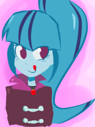 Size: 1974x2636 | Tagged: safe, artist:piccolocwel, sonata dusk, equestria girls, g4, my little pony equestria girls: rainbow rocks, blushing, female, licking, licking lips, solo, tongue out