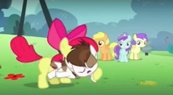 Size: 610x335 | Tagged: safe, screencap, alula, apple bloom, liza doolots, mango dash, petunia, pipsqueak, pluto, tootsie flute, earth pony, pony, crusaders of the lost mark, g4, adorabloom, awwlula, colt, cute, erroriabetes, male, mangobetes, no context, out of context, squeakabetes, tootsie cute