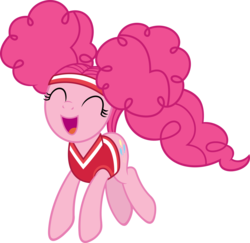 Size: 6000x5829 | Tagged: safe, artist:slb94, pinkie pie, buckball season, g4, absurd resolution, alternate hairstyle, clothes, cute, diapinkes, excited, female, pinktails pie, pronking, simple background, solo, transparent background, vector