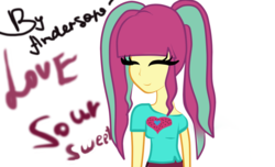 Size: 1085x660 | Tagged: safe, artist:twiandersonsparkle, sour sweet, equestria girls, g4, alternate hairstyle, female, solo