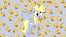 Size: 1920x1080 | Tagged: safe, artist:james-the-brony1, derpy hooves, alicorn, pony, g4, derpicorn, element of harmony, female, food, muffin, muffin queen, race swap, solo, vector, wallpaper