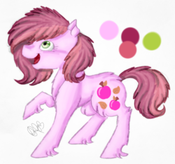 Size: 1227x1148 | Tagged: safe, artist:sweetheart-arts, oc, oc only, oc:pink crisp, magical lesbian spawn, offspring, parent:apple bloom, parent:diamond tiara, parents:diamondbloom, reference sheet, solo