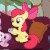 Size: 394x394 | Tagged: safe, screencap, apple bloom, sweetie belle, earth pony, pony, g4, the fault in our cutie marks, animated, cutie mark, drinking, female, food, gif, solo focus, tea, the cmc's cutie marks