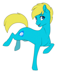 Size: 506x640 | Tagged: safe, artist:sugarcup, oc, oc only, oc:photon jet, earth pony, pony, bucking, request, solo