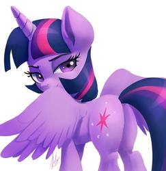 Size: 800x824 | Tagged: safe, artist:grissaecrim, twilight sparkle, alicorn, pony, g4, the fault in our cutie marks, butt, female, lidded eyes, looking back, mare, plot, scene interpretation, smiling, solo, twibutt, twilight sparkle (alicorn)