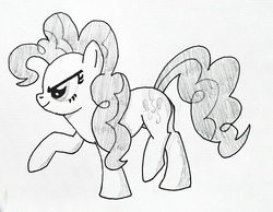 Size: 567x439 | Tagged: safe, artist:slasher0001, pinkie pie, g4, female, monochrome, solo