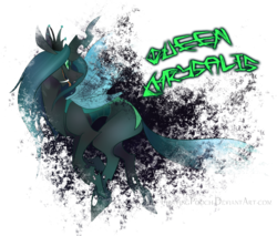 Size: 1500x1275 | Tagged: dead source, safe, artist:piratingpooch, queen chrysalis, changeling, changeling queen, g4, female, simple background, solo, transparent background, watermark