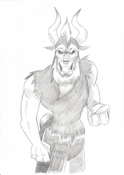 Size: 744x1052 | Tagged: safe, artist:saturdaymorningproj, lord tirek, g4, evil smile, male, monochrome, sketch, solo, traditional art