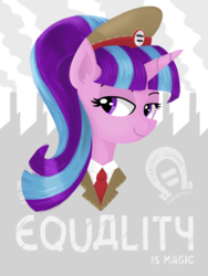 Size: 1024x1365 | Tagged: safe, artist:qzygugu, starlight glimmer, g4, clothes, propaganda, starlight himmler, uniform