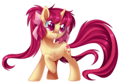 Size: 1024x714 | Tagged: safe, artist:centchi, oc, oc only, oc:seren song, pony, unicorn, hair bow, solo, watermark