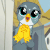 Size: 368x369 | Tagged: safe, screencap, gabby, griffon, g4, the fault in our cutie marks, animated, cute, eye shimmer, female, gabbybetes, gif, solo
