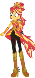 Size: 446x1000 | Tagged: safe, artist:sunsetshimmer333, sunset shimmer, equestria girls, g4, my little pony equestria girls: legend of everfree, alternate hairstyle, boots, clothes, crystal guardian, female, high heel boots, ponied up, shoes, smiling, solo
