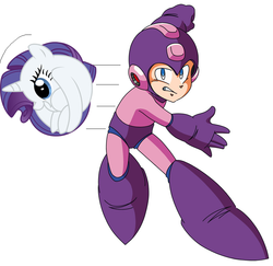 Size: 824x800 | Tagged: safe, derpibooru exclusive, rarity, g4, crossover, mega man (series), meme, rariball