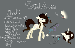 Size: 3905x2537 | Tagged: safe, artist:harmonyskish, oc, oc only, oc:skish, fangs, high res, ponysona, reference sheet