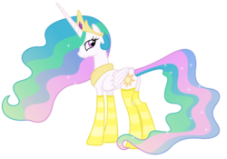 Size: 1024x715 | Tagged: safe, artist:tabrony23, princess celestia, alicorn, pony, g4, clothes, female, mare, show accurate, simple background, socks, solo, striped socks, transparent background
