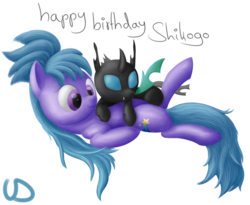 Size: 1670x1370 | Tagged: safe, artist:uber-dragon, cloudchaser, changeling, pegasus, pony, g4, cuddling, cuteling, simple background, snuggling, transparent background