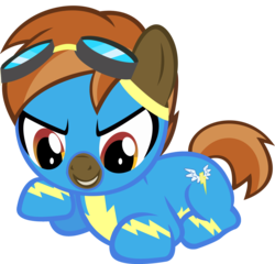 Size: 3031x2915 | Tagged: safe, artist:baronbronie, button mash, g4, clothes, colt, foal, goggles, high res, male, simple background, solo, transparent background, vector, wonderbolts uniform