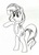 Size: 456x629 | Tagged: safe, artist:slasher0001, sunset shimmer, pony, unicorn, g4, female, monochrome, newbie artist training grounds, solo