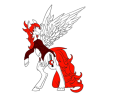 Size: 1600x1200 | Tagged: safe, artist:brainiac, oc, oc only, oc:hunters moon, pegasus, pony, clothes, female, full body, large wings, mare, solo, unshorn fetlocks