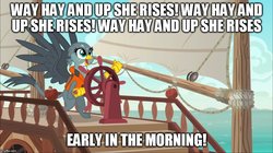 Size: 888x499 | Tagged: safe, edit, edited screencap, screencap, gabby, griffon, g4, the fault in our cutie marks, caption, gabby's shanty, image macro, meme