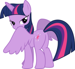 Size: 8806x7987 | Tagged: safe, artist:pink1ejack, twilight sparkle, alicorn, pony, g4, the fault in our cutie marks, absurd resolution, bedroom eyes, butt, female, inkscape, lidded eyes, looking back, mare, plot, simple background, smiling, solo, spread wings, transparent background, twibutt, twilight sparkle (alicorn), vector, wings
