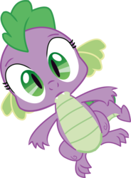 Size: 3598x4896 | Tagged: safe, artist:chiptunebrony, vector edit, spike, g4, barb, barbabetes, bouncing, cute, floating, rule 63, rule63betes, simple background, surprised, transparent background, vector