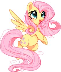 Size: 833x983 | Tagged: dead source, safe, artist:suzuii, fluttershy, g4, cute, female, flying, open mouth, shyabetes, simple background, solo, spread wings, transparent background