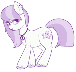 Size: 550x522 | Tagged: safe, artist:lulubell, oc, oc only, oc:lavender, earth pony, pony, goth, pastel goth, piercing, simple background, solo, transparent background