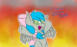 Size: 1756x1086 | Tagged: safe, artist:laptopbrony, oc, oc only, oc:darcy sinclair, cute, dialogue, fire, hair bow
