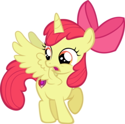 Size: 4798x4781 | Tagged: safe, artist:baronbronie, apple bloom, alicorn, pony, g4, absurd resolution, alicornified, bloomicorn, cutie mark, female, filly, race swap, simple background, solo, the cmc's cutie marks, transparent background, vector