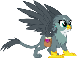 Size: 3000x2260 | Tagged: safe, artist:doctor-g, gabby, griffon, g4, the fault in our cutie marks, bag, cute, female, gabbybetes, high res, mail, simple background, solo, transparent background, vector