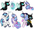 Size: 1024x862 | Tagged: dead source, safe, artist:northlights8, princess flurry heart, shining armor, thorax, changeling, pony, g4, baseball cap, blushing, bubblegum, colored pupils, ear piercing, earring, eyes closed, fangs, female, food, gum, hat, holeless, jewelry, male, mare, older, older flurry heart, piercing, raised hoof, ship:flurrax, shipping, simple background, smiling, straight, sunglasses, white background