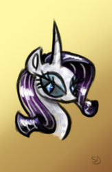 Size: 377x578 | Tagged: safe, artist:sallindaemon, rarity, g4, curved horn, fae, female, horn, solo, species swap
