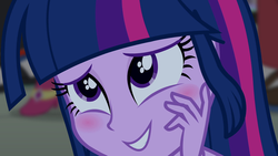 Size: 1920x1080 | Tagged: safe, screencap, twilight sparkle, equestria girls, g4, blushing