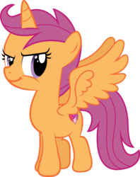 Size: 7062x8896 | Tagged: safe, artist:baronbronie, scootaloo, alicorn, pony, g4, absurd resolution, alicornified, cutie mark, female, filly, race swap, scootacorn, simple background, solo, the cmc's cutie marks, transparent background, vector
