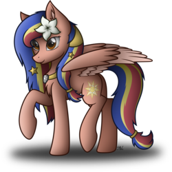 Size: 4000x4002 | Tagged: safe, artist:starlessnight22, oc, oc only, oc:pearl shine, pegasus, pony, chest fluff, ear fluff, fillypines, flag, flower, flower in hair, jewelry, mascot, necklace, pearl necklace, philippines, raised hoof, raised leg, simple background, solo, stars, sun, transparent background, vector, wings